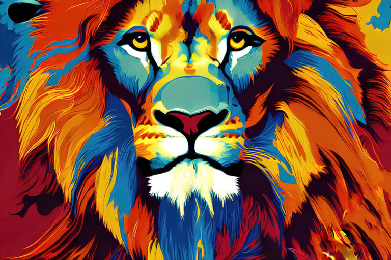 lion sun abstract color art scaled 1
