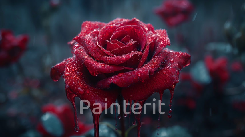 bloedrode-mystieke-rozenposter