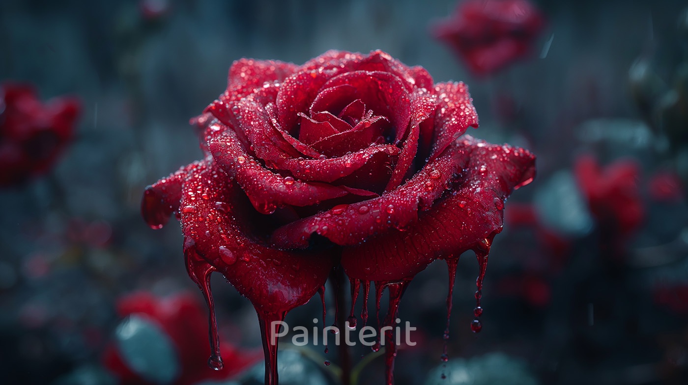 bloedrode-mystieke-rozenposter