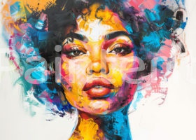 Stralende Blik Van Zwarte Vrouw