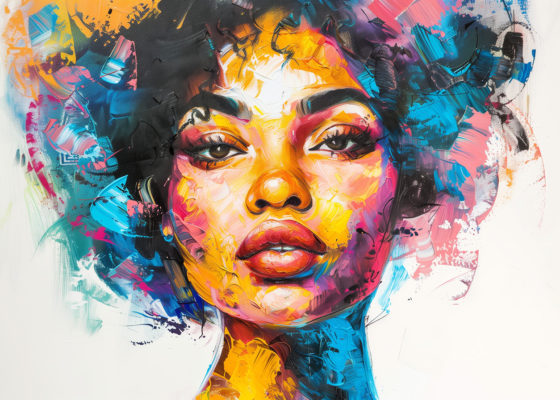 Stralende Blik zwarte vrouw