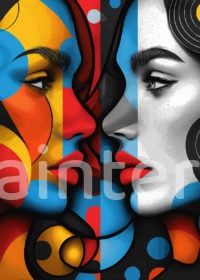 Dualiteit Van Kleuren Portret